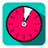 Retro Flat Design Clock - Five Minutes Stop Watch vector illustration Retro Flat Design Clock - Five Minutes Stop Watch vector illustration