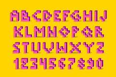 Retro fonte del video gioco del pixel retro fonte di alfabeto di 80 s royalty illustrazione gratis Retro fonte del video gioco del pixel retro fonte di alfabeto di 80 s royalty illustrazione gratis