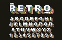 retro fonte di alfabeto di 80 s Vettore d'annata di alfabeto dell'arcobaleno royalty illustrazione gratis retro fonte di alfabeto di 80 s Vettore d'annata di alfabeto dell'arcobaleno royalty illustrazione gratis