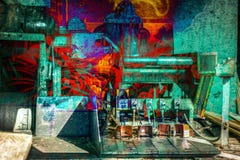 RETRO fuoco industriale di doppia esposizione dell'estratto royalty illustrazione gratis RETRO fuoco industriale di doppia esposizione dell'estratto royalty illustrazione gratis