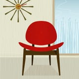 Retro-gestileerde rode stoel stock illustratie Retro-gestileerde rode stoel stock illustratie