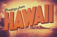 Retro Greetings From Hawaii Postcard Royalty Free Stock Images Retro Greetings From Hawaii Postcard Royalty Free Stock Images