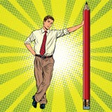 Retro- Ingenieur mit einem Bleistift vektor abbildung Retro- Ingenieur mit einem Bleistift vektor abbildung