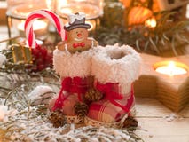 Retro kängor för jul arkivfoto Retro kängor för jul arkivfoto