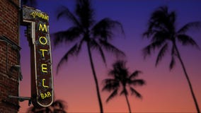 Retro Motel Palms Stock Images Retro Motel Palms Stock Images