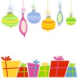 Retro Ornamenten en de Giften van Kerstmis vector illustratie Retro Ornamenten en de Giften van Kerstmis vector illustratie
