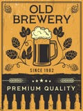 Retro poster of brewery. Vector template illustration royalty free illustration Retro poster of brewery. Vector template illustration royalty free illustration