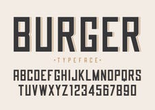 Retro- regelmäßige Schriftart des Burgervektors, Alphabet, Schriftbild, Art Lizenzfreie Stockfotografie Retro- regelmäßige Schriftart des Burgervektors, Alphabet, Schriftbild, Art Lizenzfreie Stockfotografie