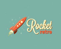 Retro Rocket Abstract Vector Sign Emblem of Logo Template Beeldverhaalruimteschip in de Hemel met Sterren Uitstekende typografie royalty-vrije illustratie Retro Rocket Abstract Vector Sign Emblem of Logo Template Beeldverhaalruimteschip in de Hemel met Sterren Uitstekende typografie royalty-vrije illustratie