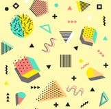 Retro rocznik 80s lub 90s mody styl Memphis bezszwowy wzór Modni geometryczni elementy nowoczesne abstrakcyjne projektu ilustracji Retro rocznik 80s lub 90s mody styl Memphis bezszwowy wzór Modni geometryczni elementy nowoczesne abstrakcyjne projektu ilustracji