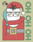Retro Santa Ho Ho Ho Holiday Card royalty-vrije illustratie Retro Santa Ho Ho Ho Holiday Card royalty-vrije illustratie