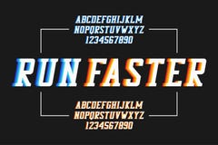 Retro sportdoopvont met kleurrijk overlappingseffect Atletisch serif alfabet, universiteitslettersoort Vector vector illustratie Retro sportdoopvont met kleurrijk overlappingseffect Atletisch serif alfabet, universiteitslettersoort Vector vector illustratie