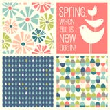 Retro Spring designs and seamless patterns Stock Photos Retro Spring designs and seamless patterns Stock Photos