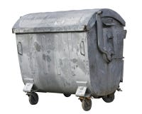 Retro steel ragged trash container stock images Retro steel ragged trash container stock images