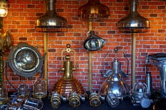 Retro style old fashioned lamps on craftsman market display royalty free stock images Retro style old fashioned lamps on craftsman market display royalty free stock images