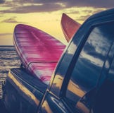 Retro Surf Boards In Truck Royalty Free Stock Photo Retro Surf Boards In Truck Royalty Free Stock Photo