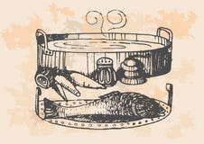 Retro vasi di cottura illustrazione vettoriale Retro vasi di cottura illustrazione vettoriale