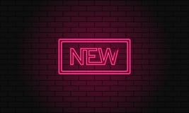 Retro- Vereinaufschrift neu Elektrisches Schild der Weinlese mit hellen Neonlichtern Rosa Licht fällt auf einen Ziegelsteinhinter stock abbildung Retro- Vereinaufschrift neu Elektrisches Schild der Weinlese mit hellen Neonlichtern Rosa Licht fällt auf einen Ziegelsteinhinter stock abbildung
