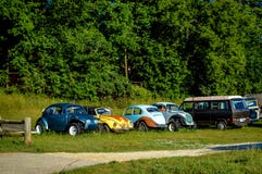 Retro Volkswagon Junkyard samochodów autobusy zdjęcie royalty free Retro Volkswagon Junkyard samochodów autobusy zdjęcie royalty free
