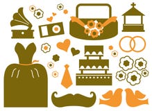 Retro wedding design elements vector illustration Retro wedding design elements vector illustration