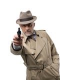 Retro wzierny agent z koltem zdjęcia stock Retro wzierny agent z koltem zdjęcia stock
