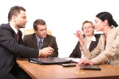 Reunião de negócio de 4 pessoas - 2 fotografia de stock Reunião de negócio de 4 pessoas - 2 fotografia de stock