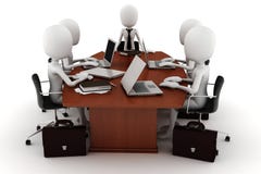 reunión de negocios del hombre 3d - sobre blanco stock de ilustración reunión de negocios del hombre 3d - sobre blanco stock de ilustración