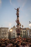 REUS, ESPAGNE - 1er octobre 2011 : Représentation de Castells images stock REUS, ESPAGNE - 1er octobre 2011 : Représentation de Castells images stock