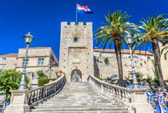 Revelin wierza w grodzkim Korcula, Chorwacja obraz royalty free Revelin wierza w grodzkim Korcula, Chorwacja obraz royalty free