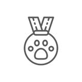 Reward for pet, medal from exhibition line icon. stock illustration Reward for pet, medal from exhibition line icon. stock illustration