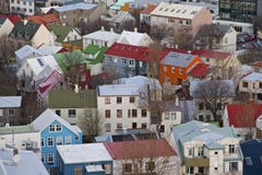 Reykjavik Huizen, IJsland royalty-vrije stock foto Reykjavik Huizen, IJsland royalty-vrije stock foto