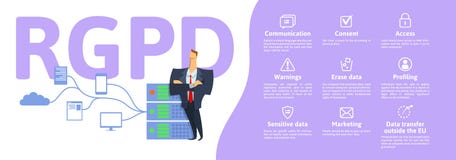 RGPD-, spanische und italienischeversionsversion von GDPR: Regolamento-generale Esparsette protezione dei dati Konzeptvektor stock abbildung RGPD-, spanische und italienischeversionsversion von GDPR: Regolamento-generale Esparsette protezione dei dati Konzeptvektor stock abbildung