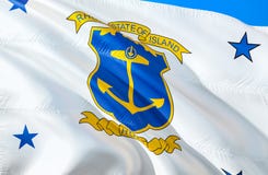 Rhode Island Flag E El símbolo nacional de los E.E.U.U. del estado de Rhode Island, representación 3D Colores nacionales foto de archivo libre de regalías Rhode Island Flag E El símbolo nacional de los E.E.U.U. del estado de Rhode Island, representación 3D Colores nacionales foto de archivo libre de regalías