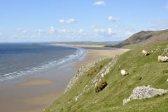 Rhossili-Bucht auf Gower Peninsular, Wales, Großbritannien stockbilder Rhossili-Bucht auf Gower Peninsular, Wales, Großbritannien stockbilder