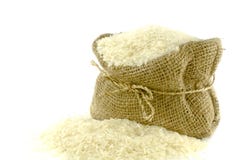 Rice In Gunny Bag Stock Photos