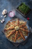 Rice pilaf with different herbs and fish. persian cuisine stock images Rice pilaf with different herbs and fish. persian cuisine stock images