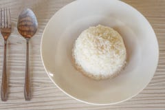 Rice in a Plate Fork and Spoon stock photography Rice in a Plate Fork and Spoon stock photography