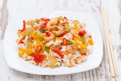 Rice With Vegetables With Shrimp Royalty Free Stock Photography