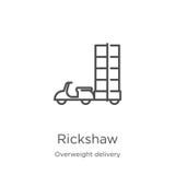 rickshaw icon vector from overweight delivery collection. Thin line rickshaw outline icon vector illustration. Outline, thin line royalty free illustration rickshaw icon vector from overweight delivery collection. Thin line rickshaw outline icon vector illustration. Outline, thin line royalty free illustration