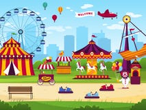 Riesenrad an night Die frohe Anziehungskraftunterhaltung unterhalten Karnevalsspaßzirkuskarussellspiel Funfair-Landschaftshinterg stock abbildung Riesenrad an night Die frohe Anziehungskraftunterhaltung unterhalten Karnevalsspaßzirkuskarussellspiel Funfair-Landschaftshinterg stock abbildung