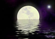 Riflessione dell'acqua e della luna fotografie stock libere da diritti Riflessione dell'acqua e della luna fotografie stock libere da diritti