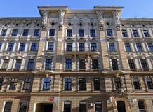 Riga, street Blaumanja 11-13, historic buildings, decor stock photography Riga, street Blaumanja 11-13, historic buildings, decor stock photography