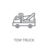 Rimorchi l'icona lineare del camion Concetto moderno di logo del camion di rimorchio del profilo sopra illustrazione di stock Rimorchi l'icona lineare del camion Concetto moderno di logo del camion di rimorchio del profilo sopra illustrazione di stock