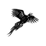 Ring-Necked Pheasant Flying Retro Black And White Royalty Free Stock Image