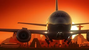 Rio de Janeiro Brazil Airplane Take weg vom Skyline-goldenen Hintergrund stock abbildung Rio de Janeiro Brazil Airplane Take weg vom Skyline-goldenen Hintergrund stock abbildung
