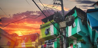Rio de Janeiro downtown and favela royalty free stock image Rio de Janeiro downtown and favela royalty free stock image