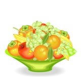 Ripe fresh fruit on a platter. Delicious juicy bananas, persimmons, oranges, apples, grapes. The source of vitamins and trace royalty free illustration Ripe fresh fruit on a platter. Delicious juicy bananas, persimmons, oranges, apples, grapes. The source of vitamins and trace royalty free illustration