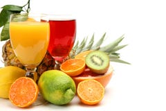 Ripe Fruit And Juice Stock Image