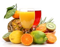 Ripe Fruit And Juice Stock Images