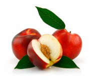 Ripe Sliced Peach (Nectarine) Stock Images